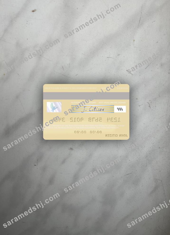 Sao Tome and Principe Banco Ecuador visa debit card photolook back